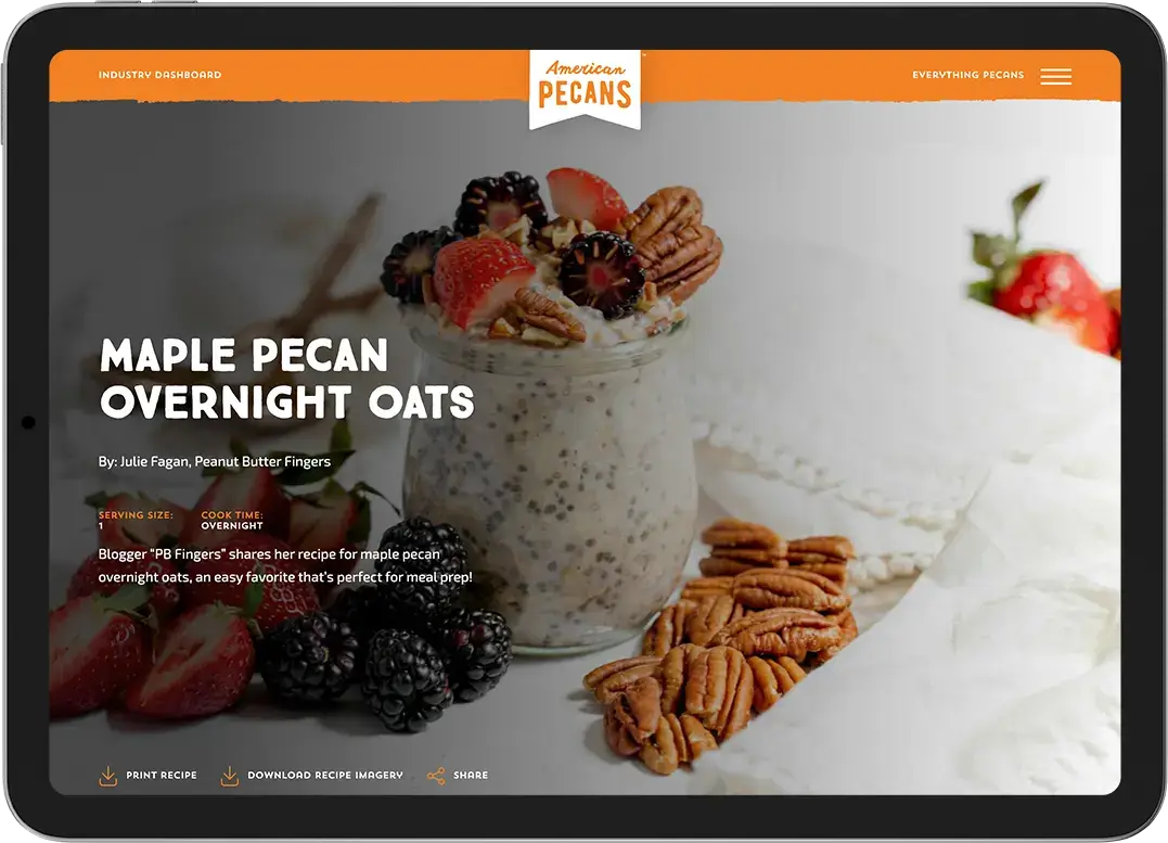 American Pecan Council Tablet Showcase